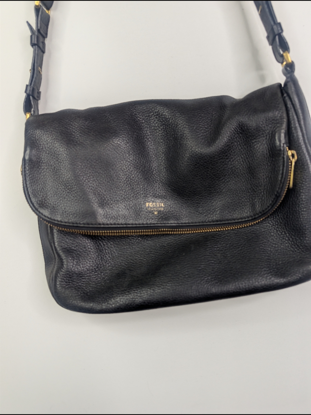 Fossil Preston Flap Pebbled Leather Crossbody Bag